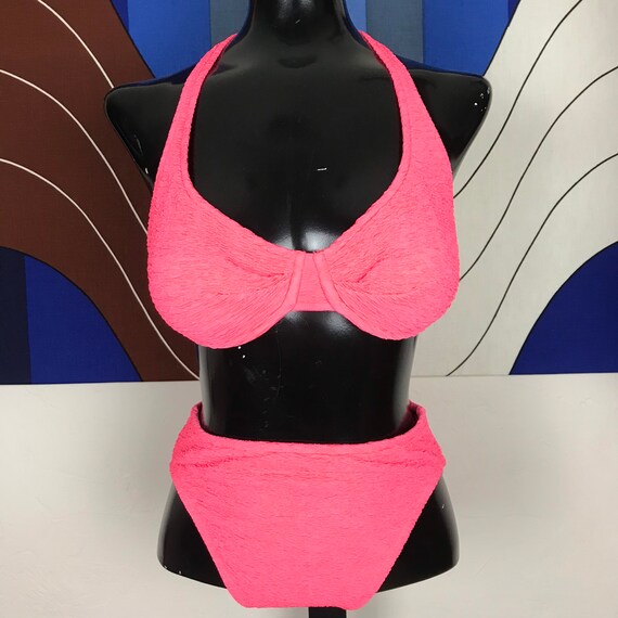 Jantzen Vintage Neon Textured Bikini size 10 - vin