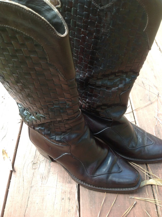 vintage joan and david woven cowboy boots 6 wester