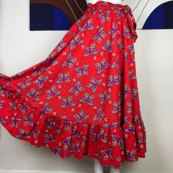 Vintage 70's Handmade OOAK Butterfly Skirt- Butter