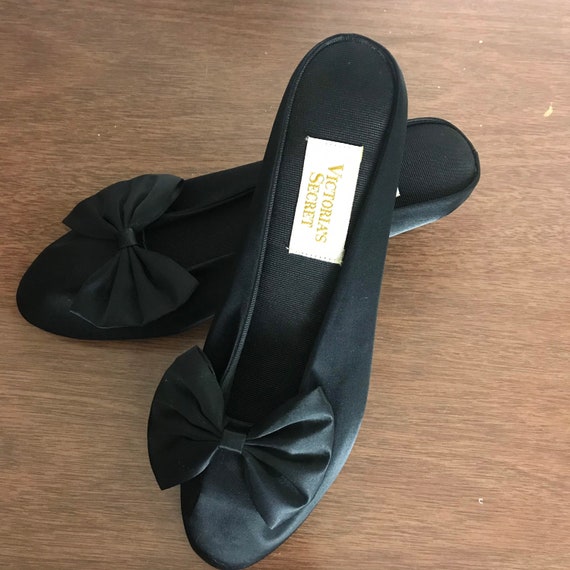 Victoria’s Secret Vintage Black Satin Bow Boudoir