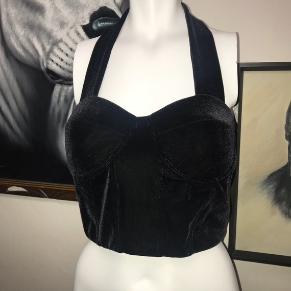 Vintage Liz Claiborne Velvet Halter Top - Luz Clai