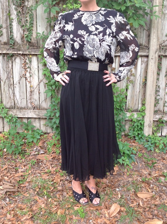RARE Diane Freis Originals Vintage Rose Silk Dress