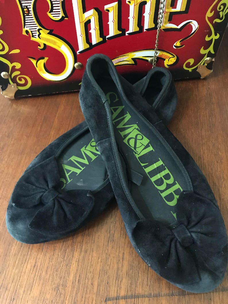 sam and libby black flats