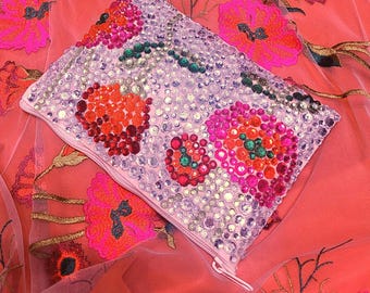 Pretty Poppy Embossed Clutch Purse