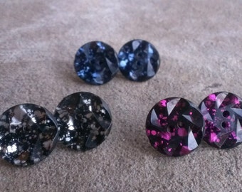 Galaxy Button Earrings