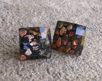Snake Print Gem Post Style Earrings