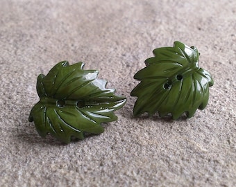Fancy Leaf Button Earring