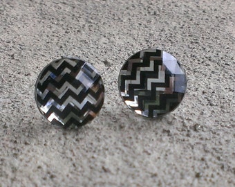 Chevron Print Post Earrings