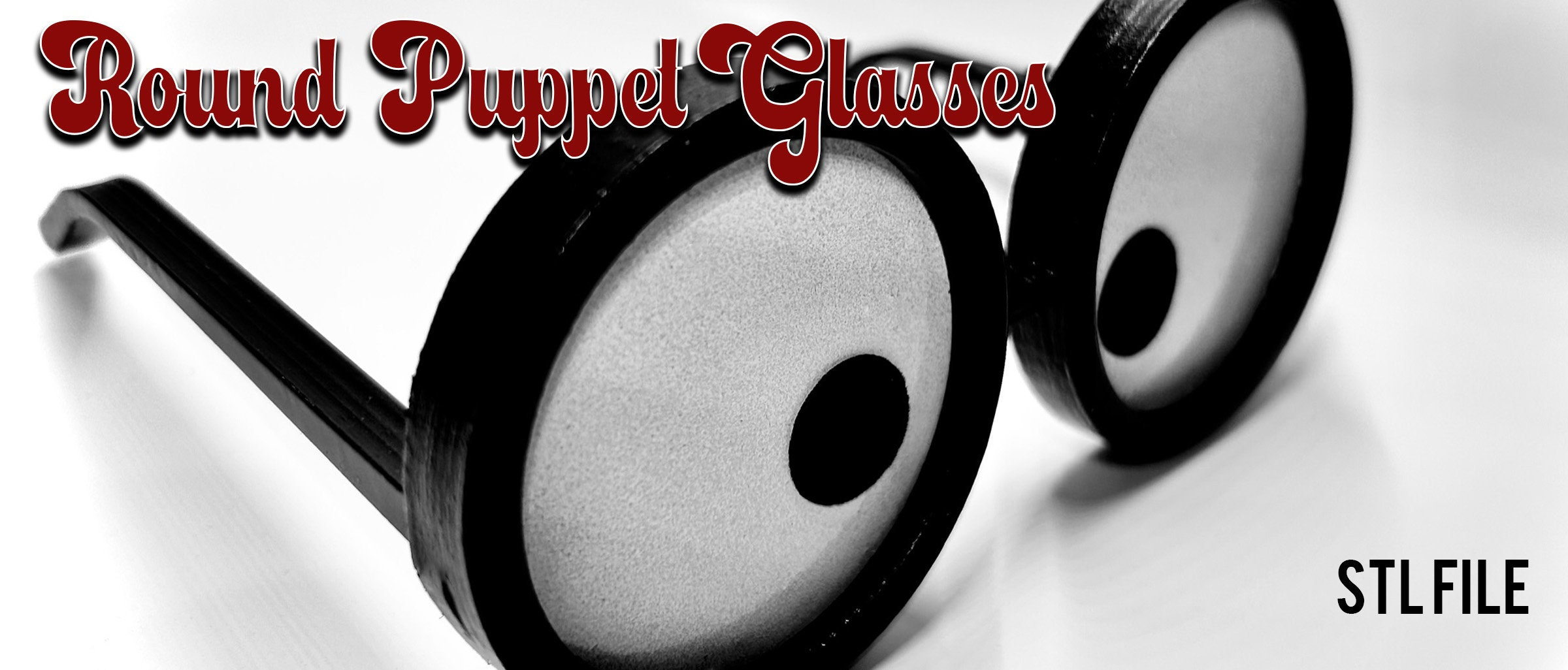 Spectacles Puppet 3D Printing Round Puppet Glasses 5.5 STL File - Etsy