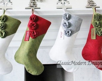 Christmas Stockings Personalized - Wool Felt Christmas Stockings