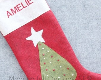 Christmas Stocking Personalized - Handsewn Christmas Stockings with Monogrammed Name