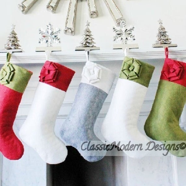 Christmas Stockings Personalized - Family Christmas Stockings with Embroidered Name tags - Elegant Christmas Stockings