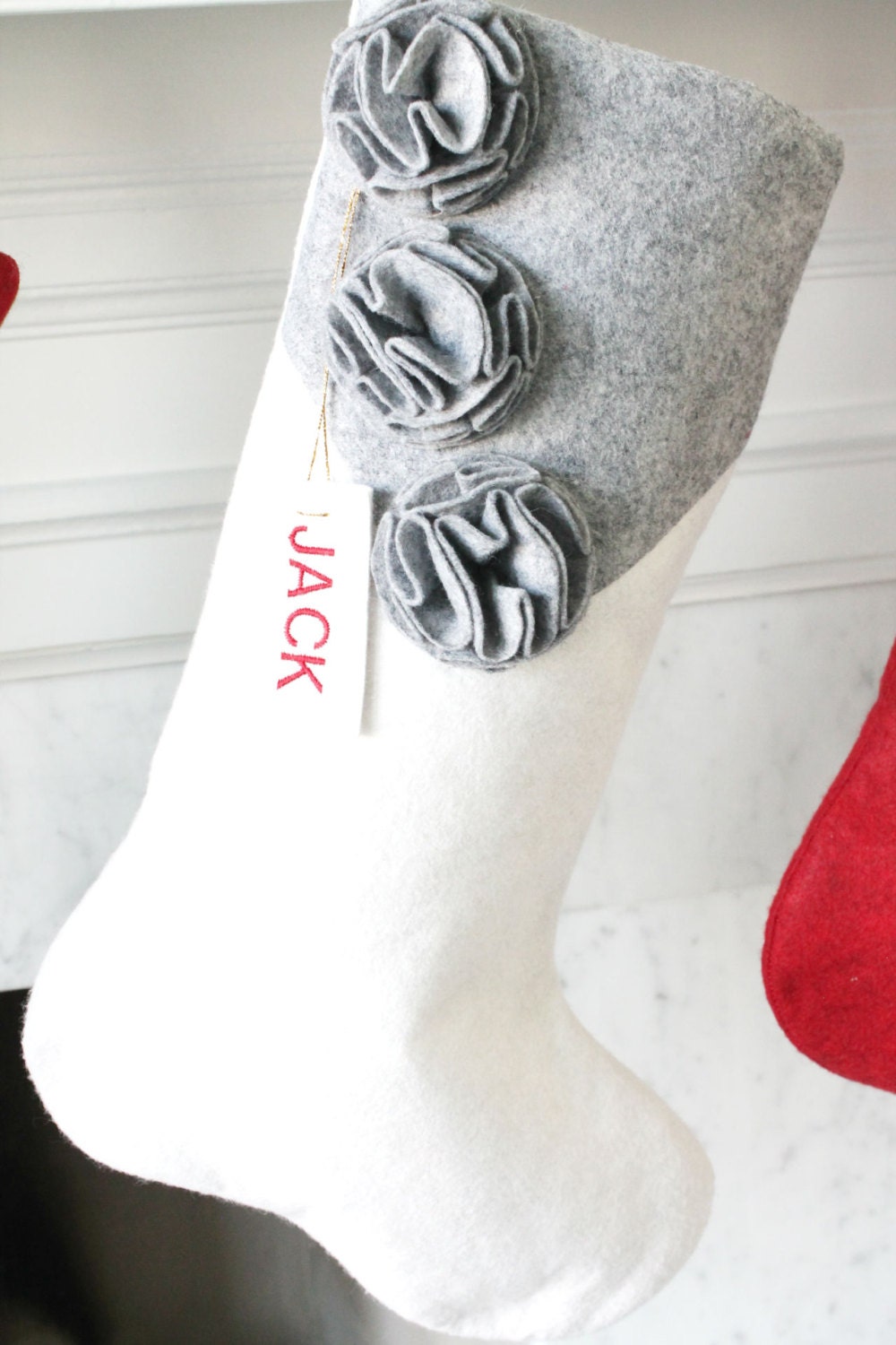 stock de Noël Personnalisé, Bas en Feutre, Laine, Famille, Feutrés Brodés, Cadeaux Pour Lui, Elle