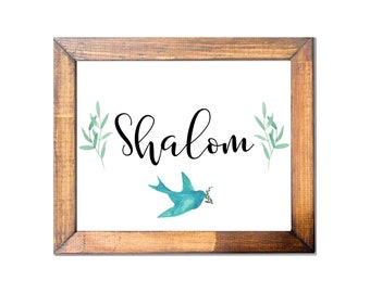 Shalom dove jewish printable art