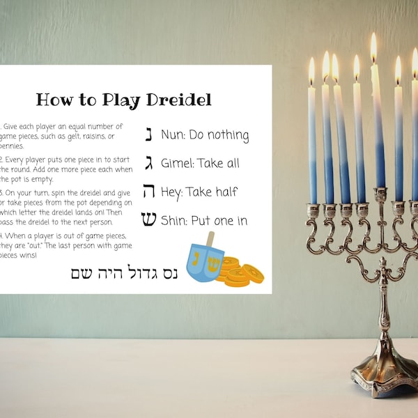 How to Play Dreidel Hanukkah Digital Download