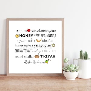 Rosh Hashana word cloud art print