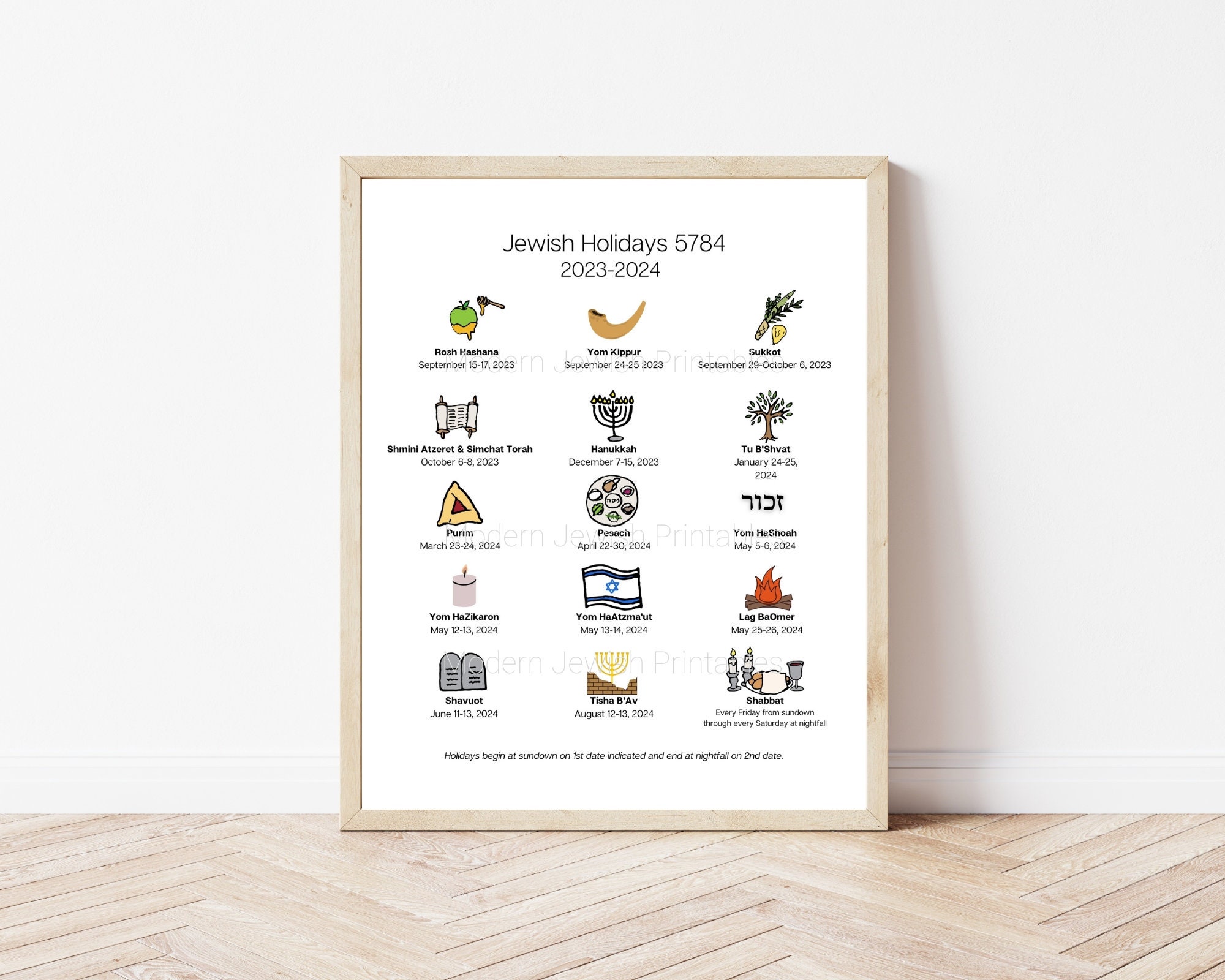 Printable List Of Jewish Holidays 2024 Claire Michelina