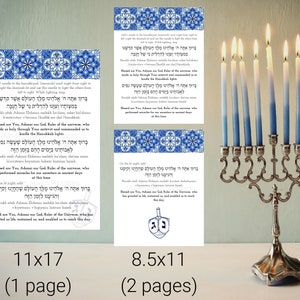 Téléchargements numériques des bénédictions de Hanukkah