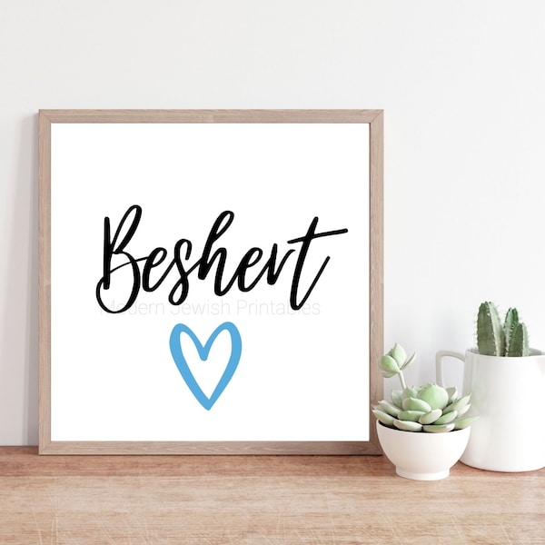 Beshert "soulmate" printable art for wedding or couples with heart