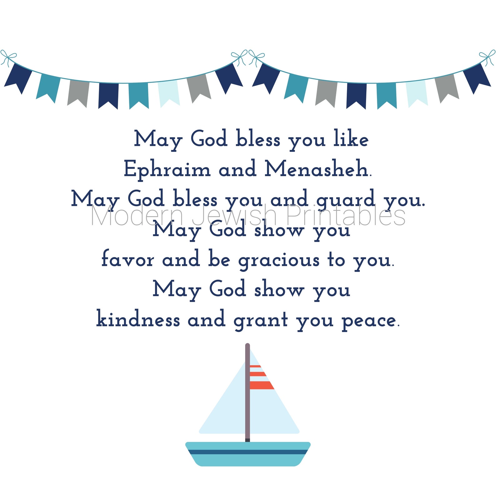 Jewish priestly blessing for a boy printable art | Etsy