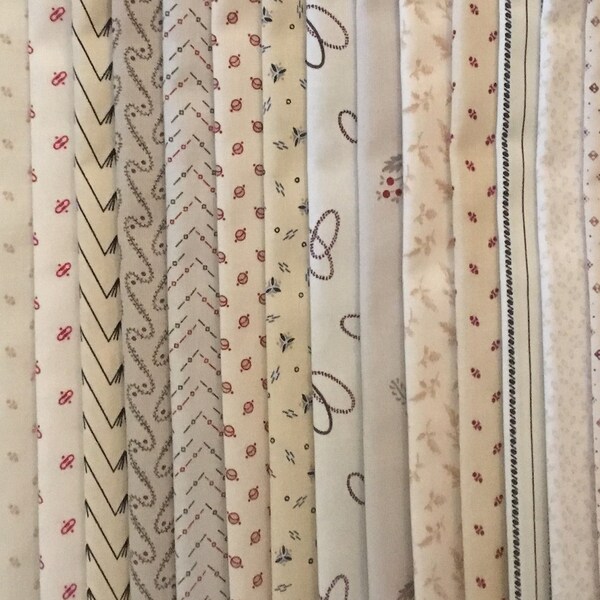 FREE SHIP 30 Civil War 1800's Reproduction Background Fabrics  Shirtings Fat Quarters  No Dups