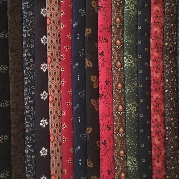 FREE SHIP 30 Reproduction Fabric Fat Quarters Civil War 1800's No Dups 100% Cotton