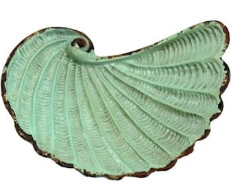 Small, Shabby Chic, Nautilus Shell, Jewelry or Trinket Tray, in Light Green Colorations