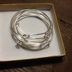 Wholesale Expandable Bracelets W/out Charms-Sold as a Set of 12-Silvertones image 4