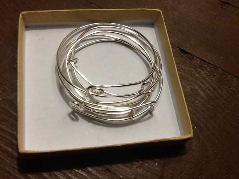 Wholesale Expandable Bracelets W/out Charms-Sold as a Set of 12-Silvertones image 4