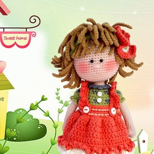 Crochet pattern Amigurumi doll PDF for toy making Mary, the Little Fashionista