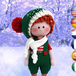 Crochet Amigurumi doll pattern Christmas Elf / Gnome Tutorial PDF for toy making Johnny, the Christmas Elf image 1