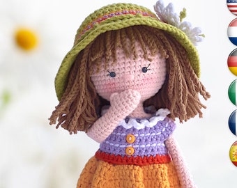 Amigurumi doll crochet pattern PDF / Jeanette, the Summer Girl