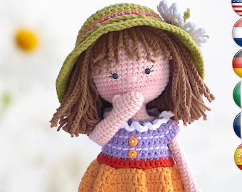Patrón de ganchillo muñeca amigurumi PDF / Jeanette, la chica del verano