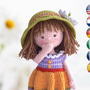 Amigurumi doll crochet pattern PDF / Jeanette, the Summer Girl