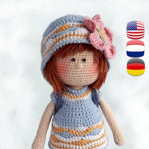 Crochet doll pattern Amigurumi toy tutorial PDF Cute doll making  Gift for girl Sophie the Travel Blogger