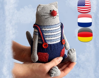 Crochet pattern amigurumi cat Julius the Happy Chef Cat