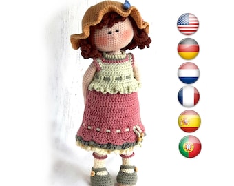 Easy crochet pattern for amigurumi doll – friendly soft toy – crochet gift idea for girls. Dorothy the Lovely Girl