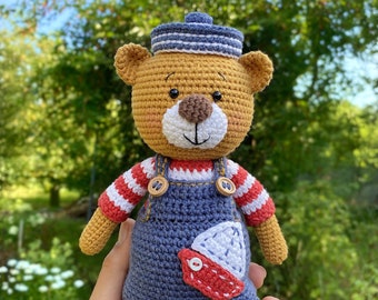 Crochet bear amigurumi pattern - Eric, the Lifeguard Bear