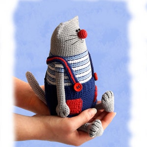 Amigurumi cat pattern Crochet toy kitty making Julius the Happy Chef Cat image 3