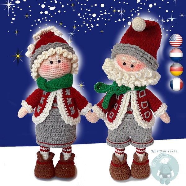 Amigurumi pattern crochet Christmas dolls Mr. & Mrs. Santa and Their Family Christmas Tree