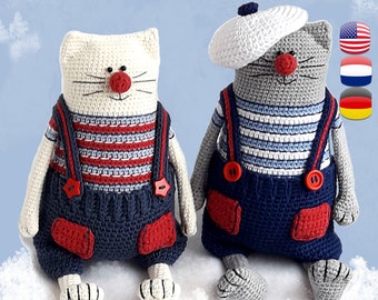 Amigurumi cat pattern Crochet toy kitty making Julius  the Happy Chef Cat