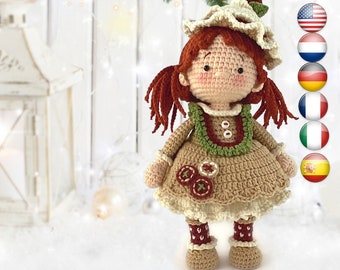 Christmas doll Amigurumi crochet pattern -Tastee the Gingerbread Girl - Christmas Ball Series