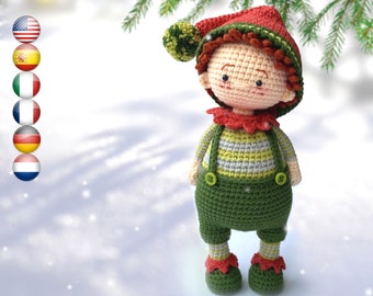 Christmas crochet amigurumi doll pattern Matthew the Christmas Elf - Christmas Ball Series