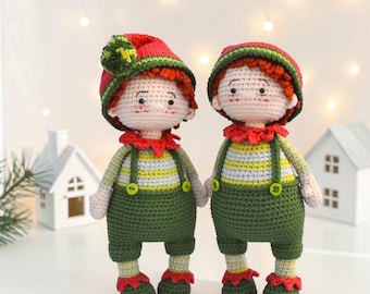 Christmas Elf Amigurumi crochet pattern PDF, Christmas doll tutorial