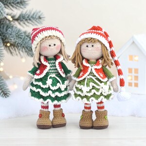 Crochet Christmas Elf Pattern, Amigurumi Doll PDF, Holiday Crochet Toy image 1