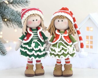 Patron de lutin de Noël au crochet, PDF pour poupée Amigurumi, jouet au crochet pour les fêtes