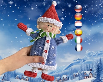 Crochet pattern Amigurumi Christmas toy Luke, the Christmas mood bringer / elf, snowman, Christmas gift for a child