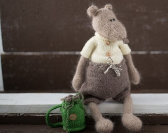 Knitting pattern toy Mouse Knitted toy pattern Knitted mice pattern PDF Animal knitting pattern DIY toy for children Boris the Boy Mouse