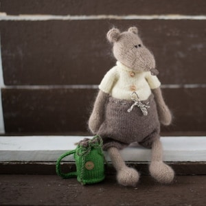 Knitting pattern toy Mouse Knitted toy pattern Knitted mice pattern PDF Animal knitting pattern DIY toy for children Boris the Boy Mouse