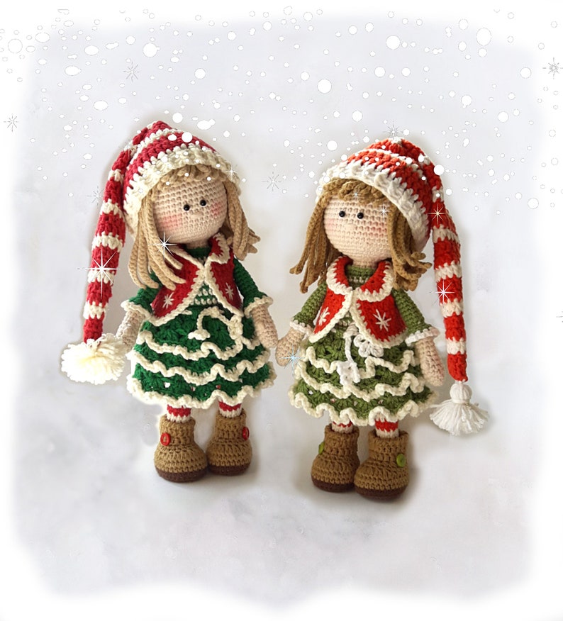 Amigurumi Christmas doll crochet pattern PDF for toy making Jovie, the Christmas Elf image 5